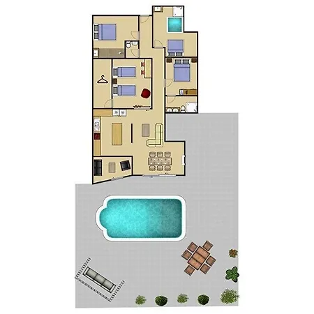 Playa Blanca Sleeps 8 Pool Air Con Wifi Villa *